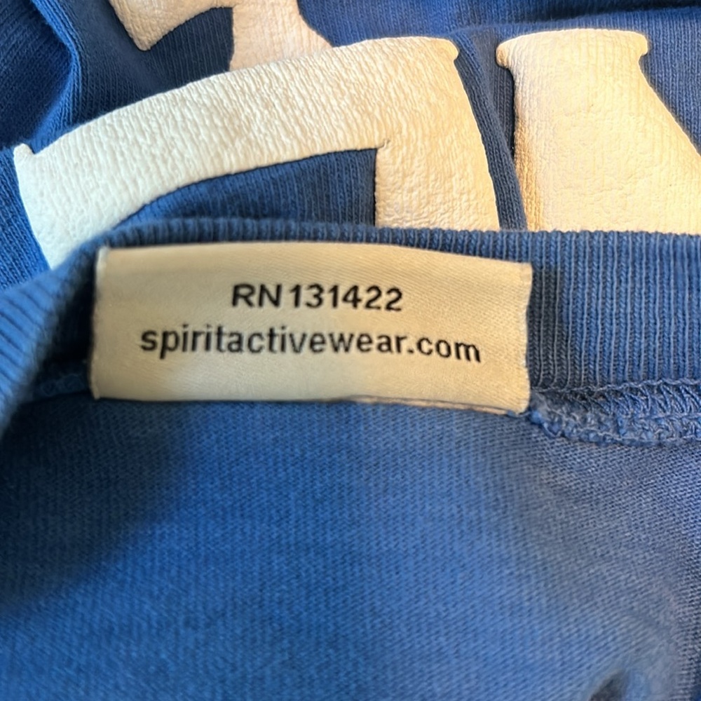 Spirit Jersey Maine Girl dropped shoulder long sleeve Blue Jersey Sweater size S - Picture 10 of 11